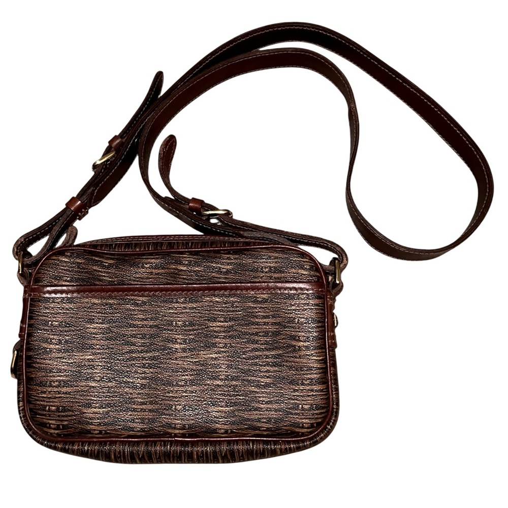 Wathne Basket Weave Woven Print Crossbody Bag